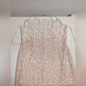 ADRIANNA PAPELL Women's Sequin Ombre Mesh Slip Sheath Dress Size 8